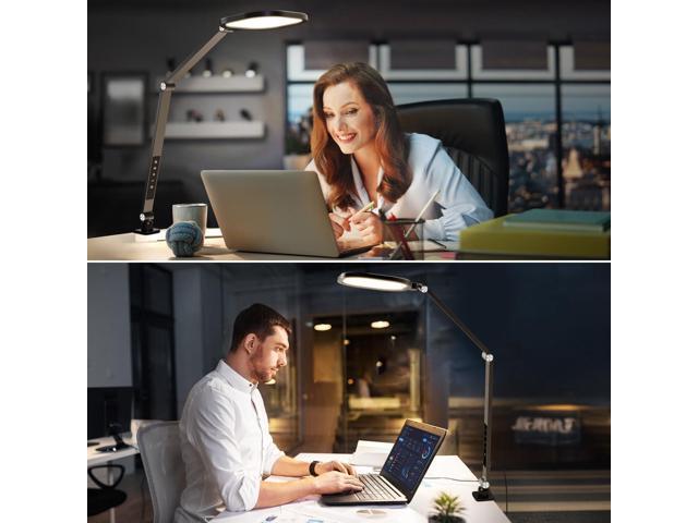 LED Desk Lamps for Home Office, 1200LM Adjustable Swing Arm Desk Light with Clamp, Remote, Memory & Timer, 3000K-6500K Computer Zoom Light for...