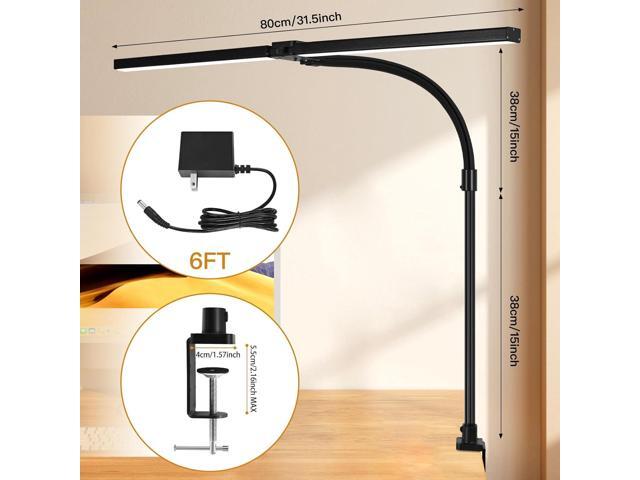 Double Head LED Desk Lamp with Remote Control for Home Office 24W Brightest Computer Desk Light for Workbench Drafting Architect Study Reading with...