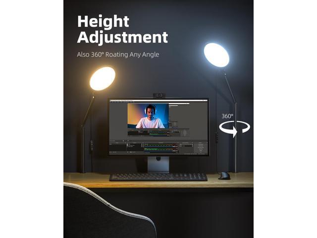 Weilisi 10.2' Desk Ring Light with Stand for Zoom Meetings, Ring Light for Desk with Clamp, 360° Rotate & Flexible Height Video Conference Light,...