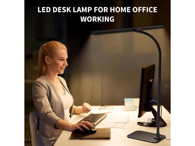 Desk Lamp Architect Task Dual Head Modern Flexible Gooseneck Tall Dimmable Light for Home Office, 5 Color Modes,Remote Control, 1500lm 24W Extra...