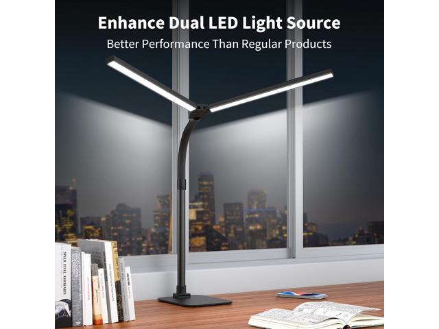 Desk Lamp Architect Task Dual Head Modern Flexible Gooseneck Tall Dimmable Light for Home Office, 5 Color Modes,Remote Control, 1500lm 24W Extra...