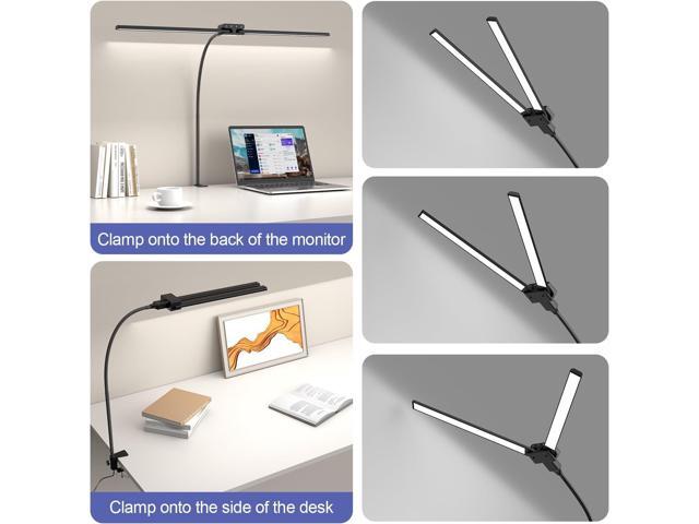 EppieBasic Desk Lamp,24W Led Desk Lamps with Clamp,Double Head Desk Light for Home Office, Architect Desktop Lamp Eye Care Workbench Office Table...