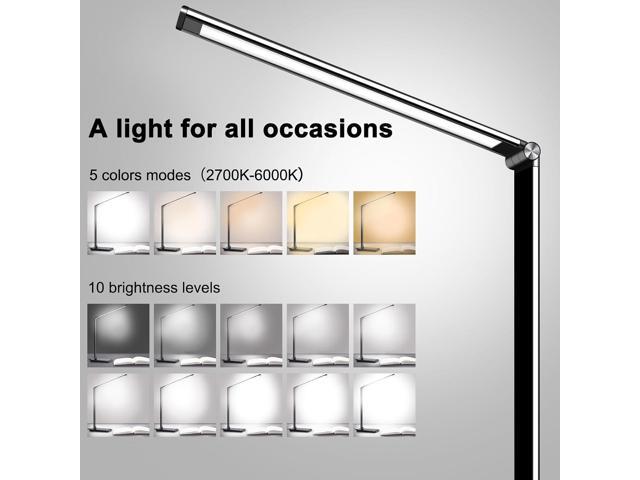 AFROG 8-in-1 4th Gen Multifunctional LED Desk Lamp with 10W Fast Wireless Charger,USB Charging Port,1200Lux Super Bright,5 Lighting Mode,7...