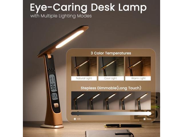 WILIT Rechargeable Lamps Cordless Table Lamp, Foldable Portable Desk Lamp - LED Battery Operated Lights with Stepless Brightness & Time Display for...