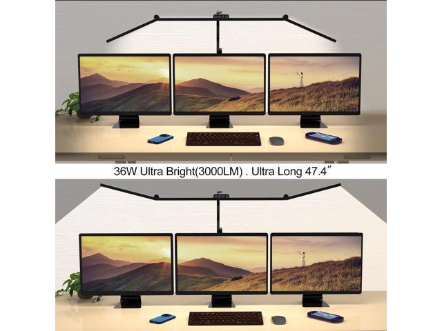 Micomlan 36W Bright Led Desk Lamp with Clamp, 47 Inches Long Architect Desk Lamp Home Office, Dimmable Table Light with Remote Adjustable Monitor...