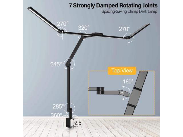Micomlan 36W Bright Led Desk Lamp with Clamp, 47 Inches Long Architect Desk Lamp Home Office, Dimmable Table Light with Remote Adjustable Monitor...