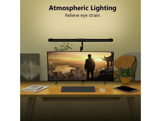 Micomlan 36W Bright Led Desk Lamp with Clamp, 47 Inches Long Architect Desk Lamp Home Office, Dimmable Table Light with Remote Adjustable Monitor...