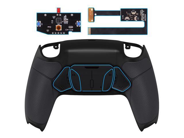 eXtremeRate Black Rubberized Grip Programable RISE4 Remap Kit for PS5 Controller BDM-010 BDM-020 Models, Upgrade Board & Redesigned Back Shell & 4...