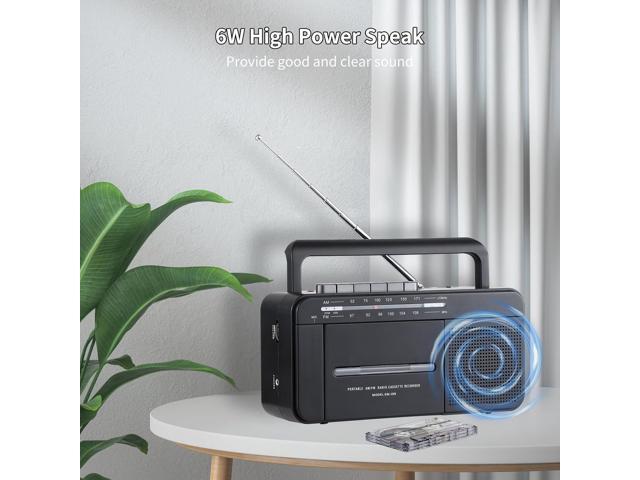 Boombox MP3 Conversion Cassette Tape Player Recorder AM FM Radio, Cassette to MP3 Digital Converter, USB Recording, Built-in Microphone, Big...
