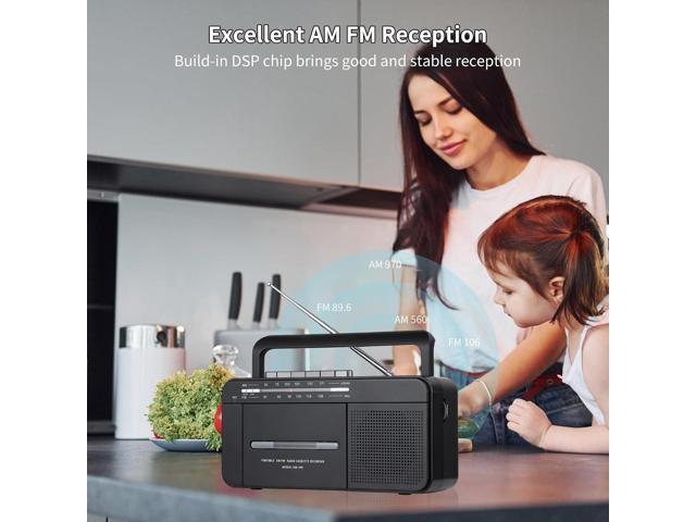 Boombox MP3 Conversion Cassette Tape Player Recorder AM FM Radio, Cassette to MP3 Digital Converter, USB Recording, Built-in Microphone, Big...