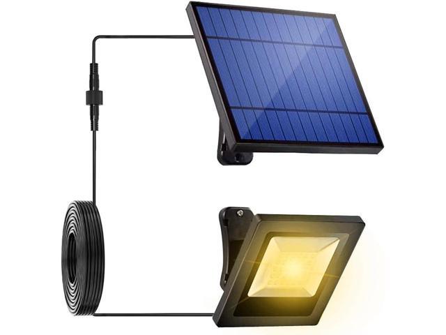 Solar Spot Lights Outdoor Waterproof with 16FT Extension Cable Dusk to Dawn LED Solar Spotlight 3000K Flood Light for Outside Wall, Garage, Yard,...