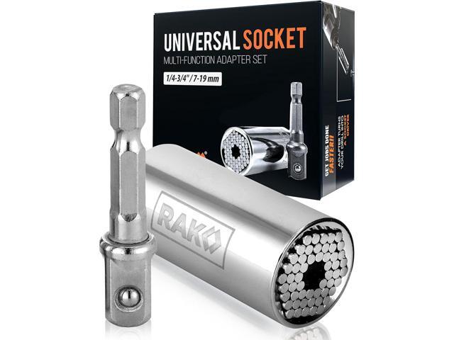 RAK Universal Socket Tool - Stocking Stuffer Gifts for Men - Adjustable Wrench and Adapter Set for Husband, Mechanic, Handyman, Tools for Men -...