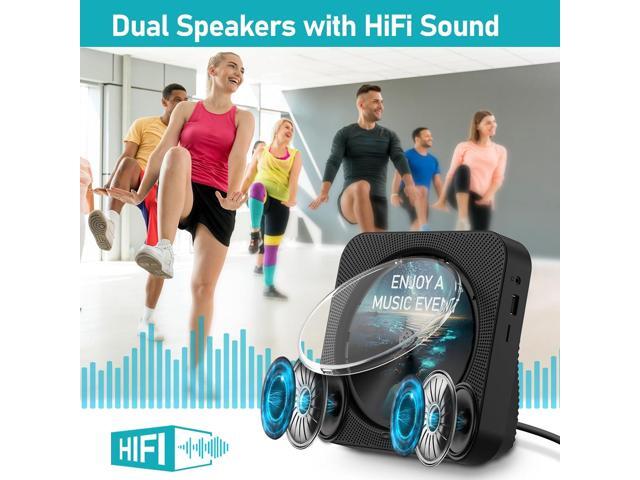CD Player Bluetooth Desktop CD Player with Speakers for Home Portable Music CD Players with RC, LED Display, FM Radio, Timer, Support...