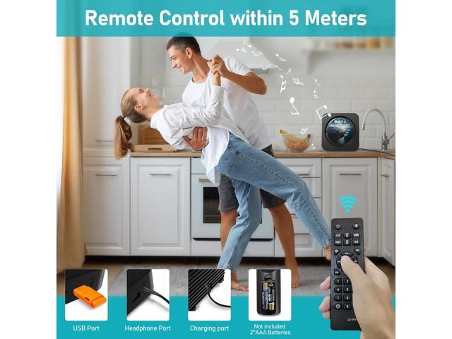 CD Player Bluetooth Desktop CD Player with Speakers for Home Portable Music CD Players with RC, LED Display, FM Radio, Timer, Support...