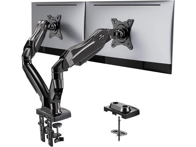 HUANUO Dual Monitor Stand - Full Adjustable Monitor Desk Mount Swivel Vesa Bracket with C Clamp, Grommet Mounting Base for 13 to 32 Inch Computer...