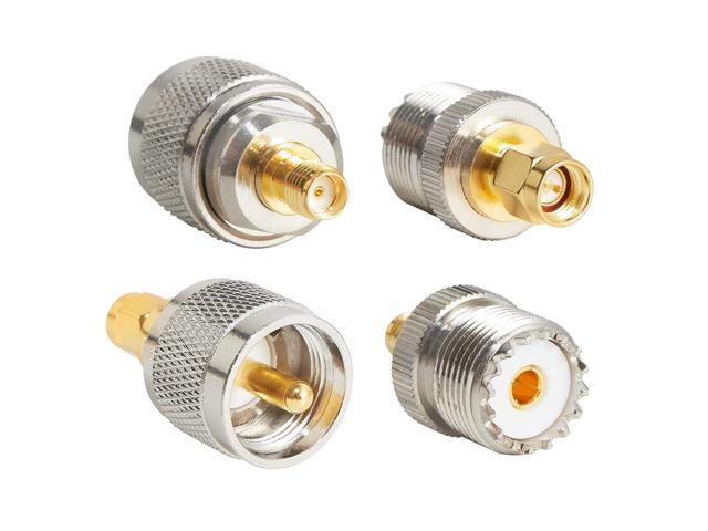 Anina 4pc SMA - UHF FR Coaxial Connector Kit SMA to PL259 SO239 UHF VHF Crimp Coax Adapter for CB Radio/Handheld Ham Radio Antenna/Walkie...