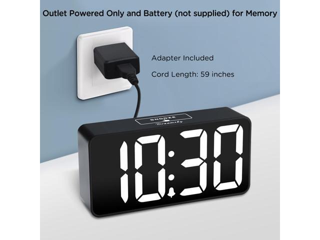 DreamSky Small Digital Alarm Clock for Bederoom, Large Big Numbers Display with Dimmer for Living Room, Electric Bedside Desk Clock with USB...