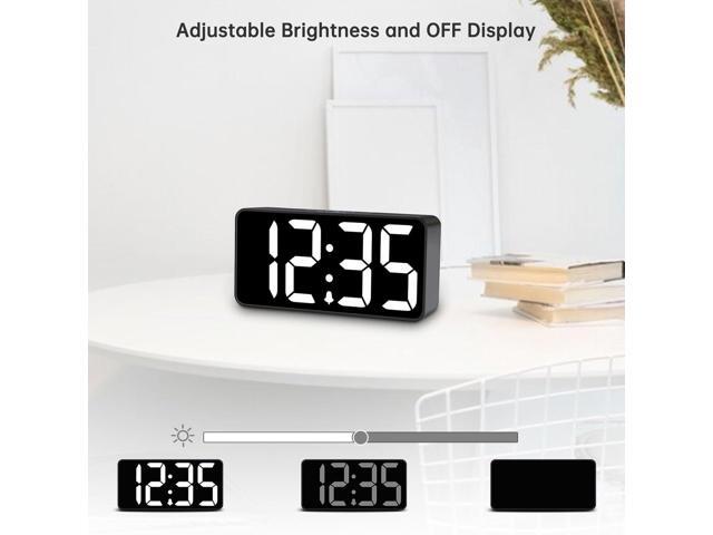 DreamSky Small Digital Alarm Clock for Bederoom, Large Big Numbers Display with Dimmer for Living Room, Electric Bedside Desk Clock with USB...