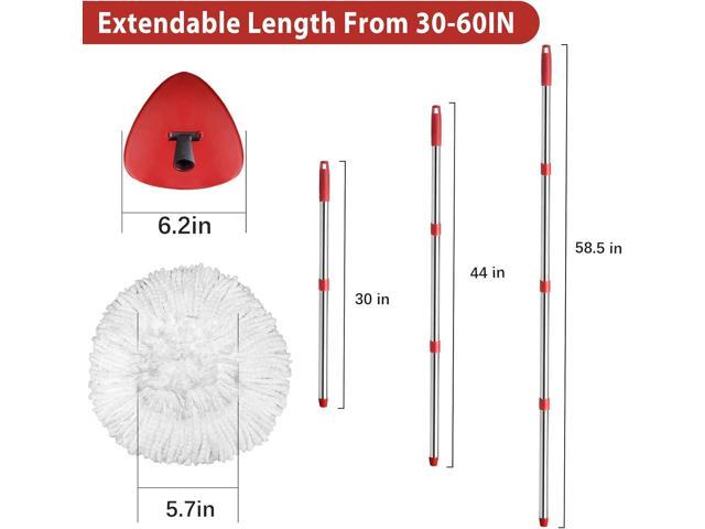 2 Spin Mop Head Replacement, 1 Base, 1 Mop Handle (30-58in) Combo Mops Set Compatible with OCedar EasyWring RinseClean Microfiber Mops (White...