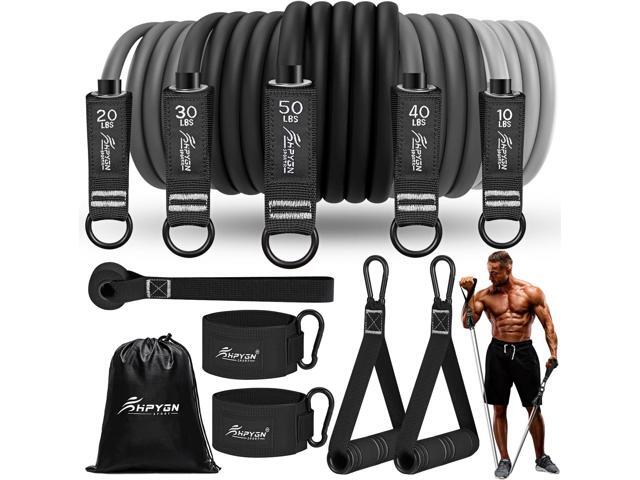 Resistance Bands, Exercise Bands for Working Out, Workout Bands Men, Fitness Bands Set with Handles, Door Anchor, Home Gym Equipment for Musle.