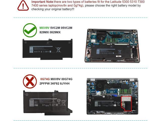 Futurebatt MXV9V Laptop Battery Replacement for Dell Latitude E5300 E5310 E7300 E7400Latitude 5310 5300 2-in-1 Series 5VC2M 05VC2M 829MX 0829MX...