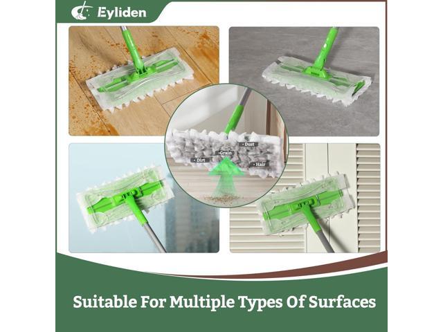 Eyliden Sweeper Mop - Lock Tight Design No Lost Pads - 36 Disposable Dry & Wet Cloths, Dust Mop Starter Kit for Pet Hair, Hardwood Floors, 360...