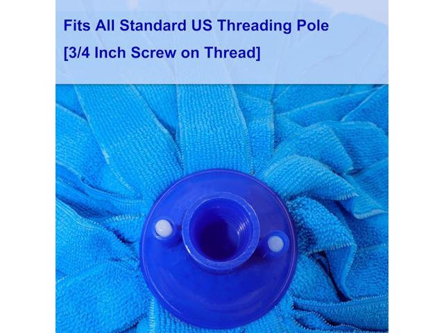 6 PCS Blue Microfiber Mop Replacement Compatible with All Standard US Threading Pole &0.8' Diameter Mop Handle