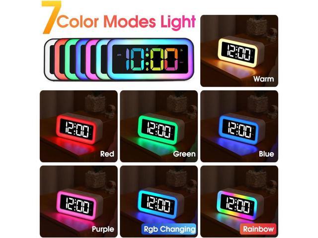 Cadmos Loud Alarm Clock for Bedrooms with Dynamic RGB Night Light,Heavy Sleepers Adults,Dual Alarm,Dimmer,USB Charger,Small Bedside Digital Clock...