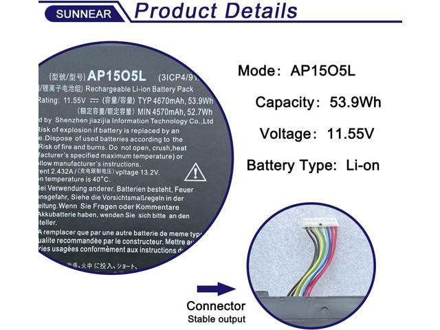 AP15O5L Acer Laptop Battery Replacement for Acer Chromebook R13 CB5-312T Aspire S13 S5-371 Acer Swift 5 SF514-51 SF515-51T Predator Triton 700...
