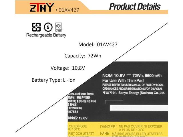 01AV427 01AV425 72Wh 61++ Laptop Battery Compatible with Lenovo ThinkPad T480 T470 P51S P52S T570 T580 A485 A475 TP25 Series 4X50M08812 01AV422...