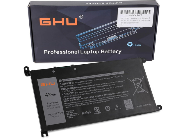 GHU YRDD6 1VX1H Battery 42 Wh for Dell Inspiron 13 3493 5480 15 3582 3583 3593 3584 Inspiron 15 5000 5582 5584 5593 5594 5598 5585 Vostro 3491 5481...