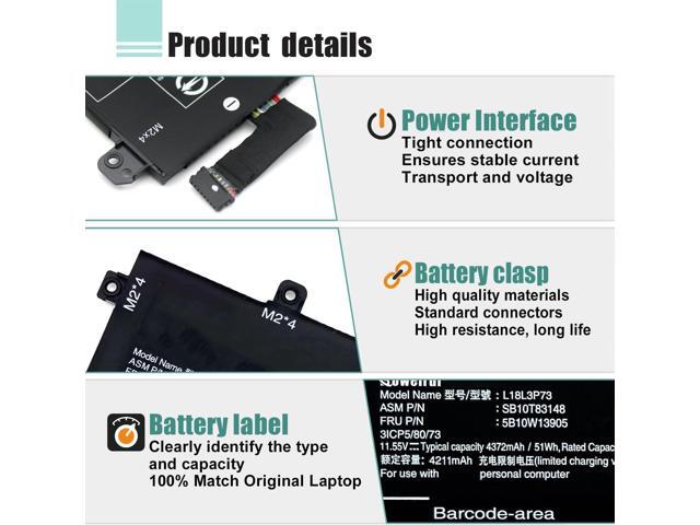 L18L3P73 L18M3P74 L18C3P72 L18M3P73 51Wh Replacement Battery for Lenovo ThinkPad T14 Gen1/Gen2,ThinkPad T490/T495/P43S/P14s Series Laptop...