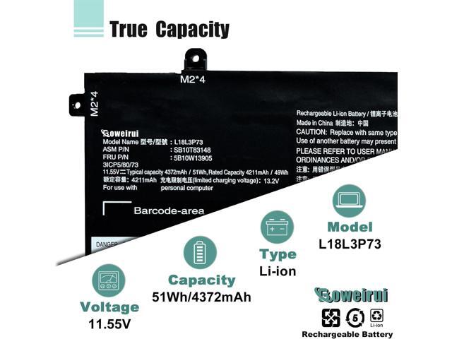 L18L3P73 L18M3P74 L18C3P72 L18M3P73 51Wh Replacement Battery for Lenovo ThinkPad T14 Gen1/Gen2,ThinkPad T490/T495/P43S/P14s Series Laptop...