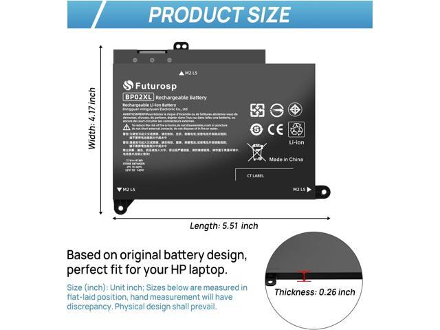BP02XL 849909-850 Laptop Battery Replacement for HP Pavilion 15T-AU100 15T-AU000 15-AU123CL 15-AU063CL 15-AU063NR 15-AU062NR 15-AU018WM 15-AU010WM...