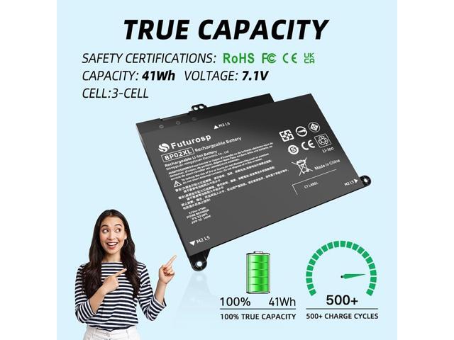 BP02XL 849909-850 Laptop Battery Replacement for HP Pavilion 15T-AU100 15T-AU000 15-AU123CL 15-AU063CL 15-AU063NR 15-AU062NR 15-AU018WM 15-AU010WM...