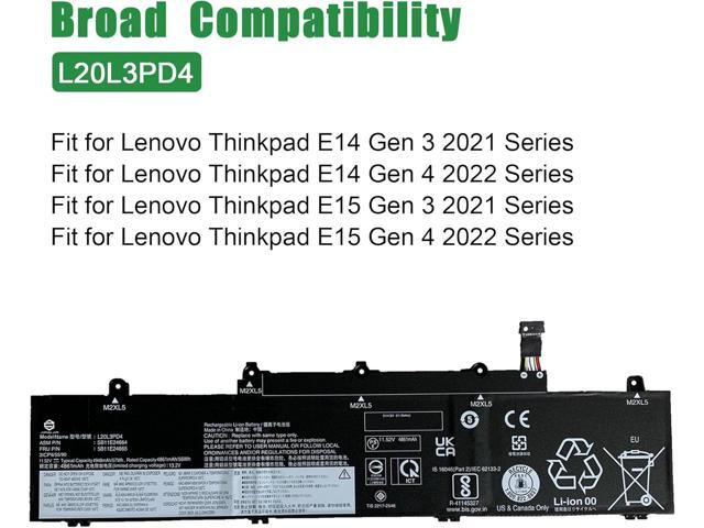 L20L3PD4 Laptop Battery Replacement for Lenovo Thinkpad E14 E15 Gen 3 Gen 4 2021 2022 Series SB11E24664 5B11E24665 L20C3PD4 SB11C73240 5B11C73245...