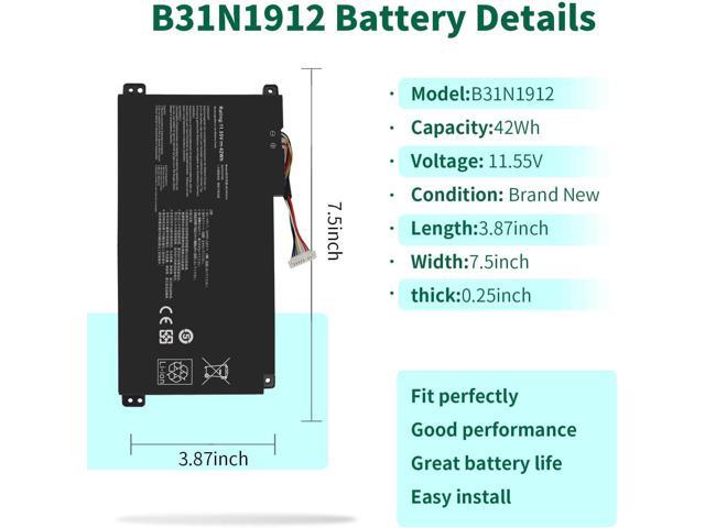 DMKAOLLK 42Wh B31N1912 C31N1912 Battery Replacement for Asus VivoBook 14 E410M E410MA L410M L410MA E410KA F414MA-CL E510KA L510MA R522MA Vivobook...