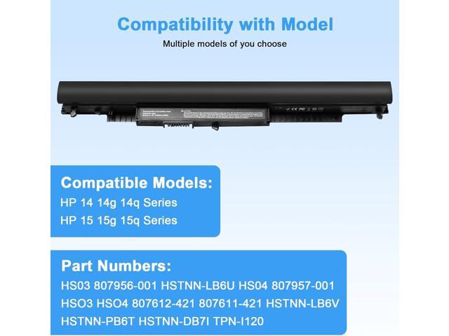 New HS03 HS04 807956-001 Laptop Battery Replacementfor Hp 14 15 Notebook PC Series 15-ay009dx 15-ba009dx 15-af131dx fits Spare 807957-001 Model...