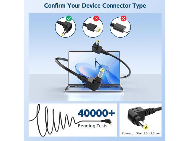 65w Laptop Charger for Toshiba Satellite A205 A215 A655 C55 C55D C55T C655 C675 C855 L55 L655 L675 L745 L755 L855 P755 S55 for Toshiba Portege Z30...