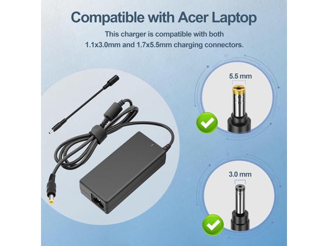 65W Charger fit for Acer Aspire 5 3 1 A515-56 A515-55 A515-54 A515-45 A515-46 A515-44 A515-43 A115-31 A517-52 A317-53 A315-24P Chromebook CB3111...