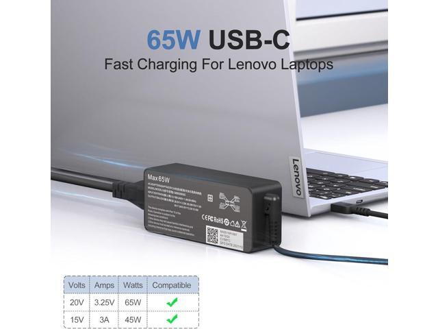 14FT Long Type C Charger 65W USB C Charger for Lenovo Thinkpad T480s T580s L580 L590 E580 E585, Chromebook 100e 300e 500e Lenovo Laptop Charger