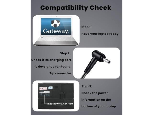 19V Laptop Charger for Gateway GWNC31514-BK GWNC31514-BL TYPE60-190-3150U GWTN156-1 GWTN156-4 GWTN156-5 GWTN156-7 GWTN156-9 GWTN141-2 GWTN141-10...