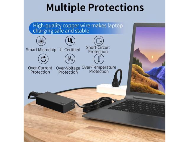 New Slim 100W USB C Charger for Lenovo Thinkpad/Yoga/Chromebook, MacBook, HP, ASUS, Acer, MSI, Dell Laptops and Computers - AC Adapter