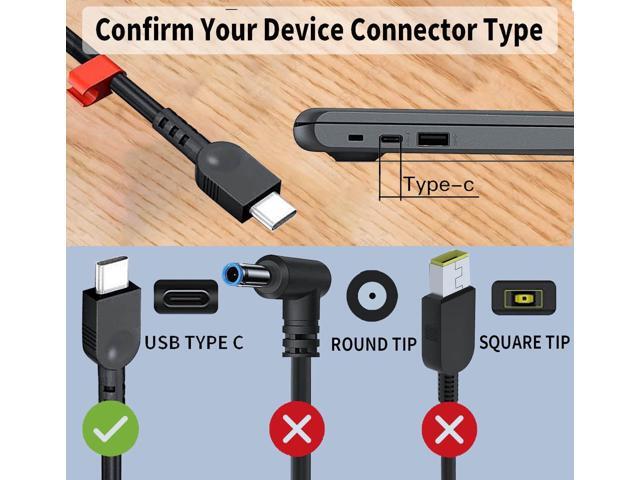 New Slim 100W USB C Charger for Lenovo Thinkpad/Yoga/Chromebook, MacBook, HP, ASUS, Acer, MSI, Dell Laptops and Computers - AC Adapter