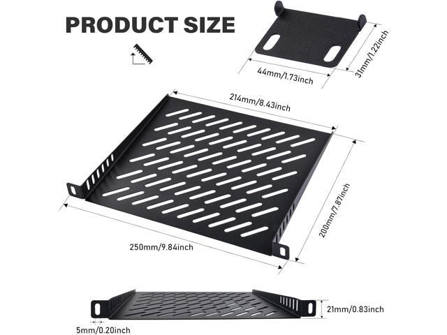 GeeekPi 0.5U Server Rack Shelf, 7.87' Depth Vented Rack Mount Cantilever Tray for 10 Inch Network Equipment Rack & Cabinet and DeskPi Rackmate T1/T0