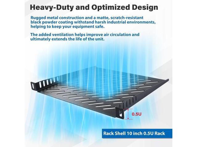 GeeekPi 0.5U Server Rack Shelf, 7.87' Depth Vented Rack Mount Cantilever Tray for 10 Inch Network Equipment Rack & Cabinet and DeskPi Rackmate T1/T0