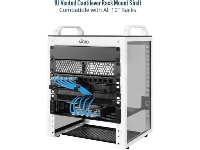 Tecmojo 1U Rack Mount Shelf for 10' Server Rack, 7.87' Deep Vented Cantilever Tray, Metal Shelf for Network Cabinet, Server Enclosure, Enhanced...