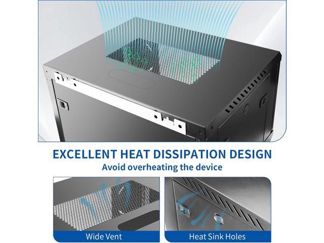 6U Wall Mount IT Network Rack Cabinet - SPCC Cold-Rolled Steel with Vents for Heat Dissipation, Easy Assembly and Cable Routing 15 in Depth for AV...