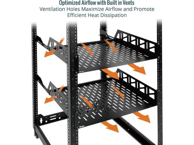 Tecmojo 2U Rack Shelf,19 inch Server Rack Shelf 12 inch Depth,Weight Capacity 110Lbs/50kg,Rack Mount Shelf for 19' Network Racks & Cabinets,with...