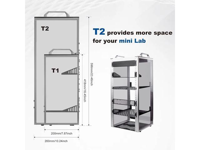 GeeekPi 12U Server Cabinet, 10 inch Server Rack for Network, Servers, Audio, and Video Equipment, DeskPi RackMate T2 Rackmount, 10.24 inch Depth